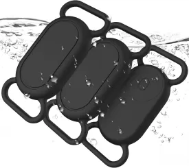 3 Pack Dog Collar Holder for Samsung Galaxy SmartTag 2 Case, Silicone Protective Case for Galaxy Smart Tag 2 for Pets, Cats (Black/Black/Black)