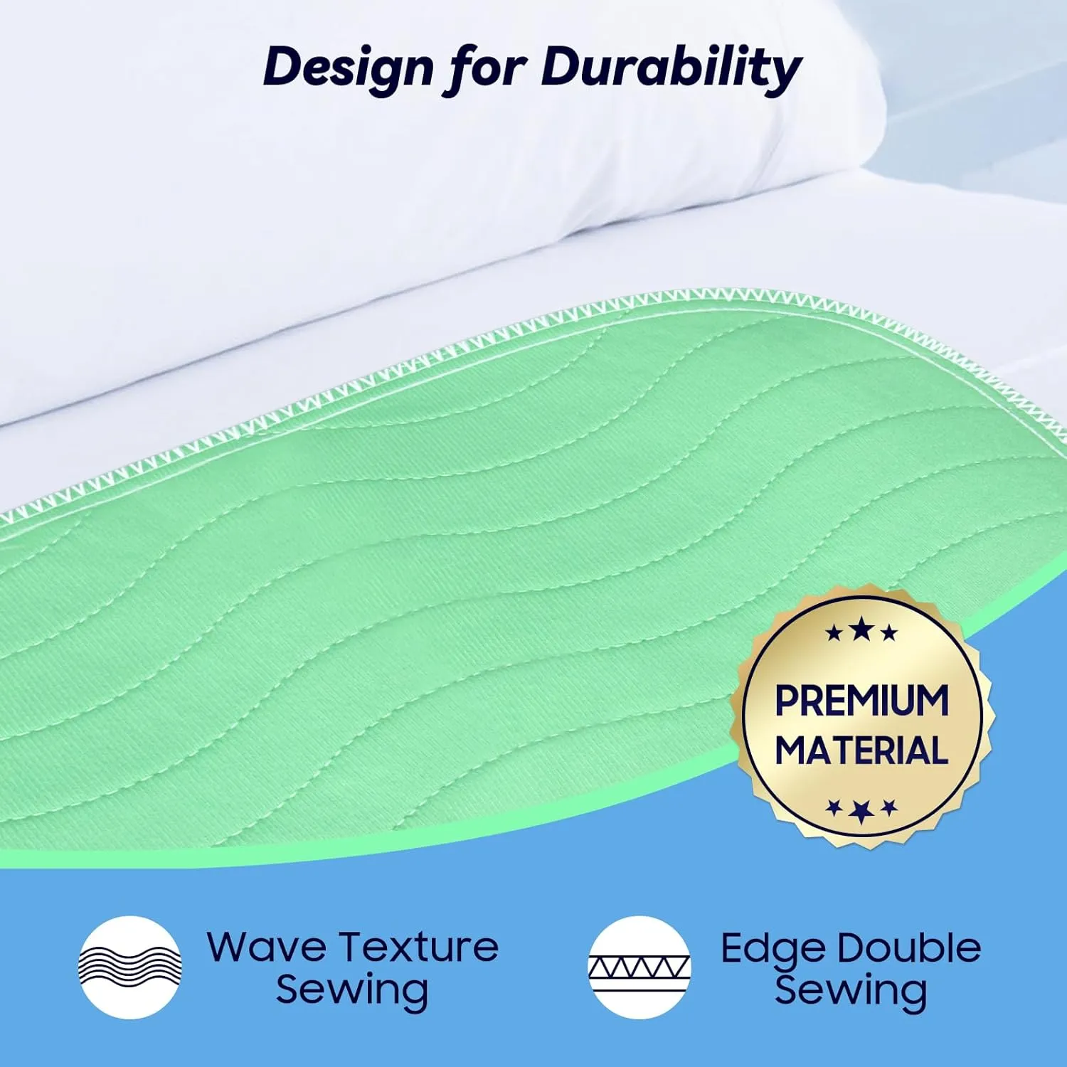 4 Pack 24 x 24 Extra Heavy Absorbency Washable Underpads, Waterproof Nursing Pads Incontinence Bed Pads, Reusable Washable Pee Pads for Dogs, Diaper Changing & Adults, Washable Puppy Pads