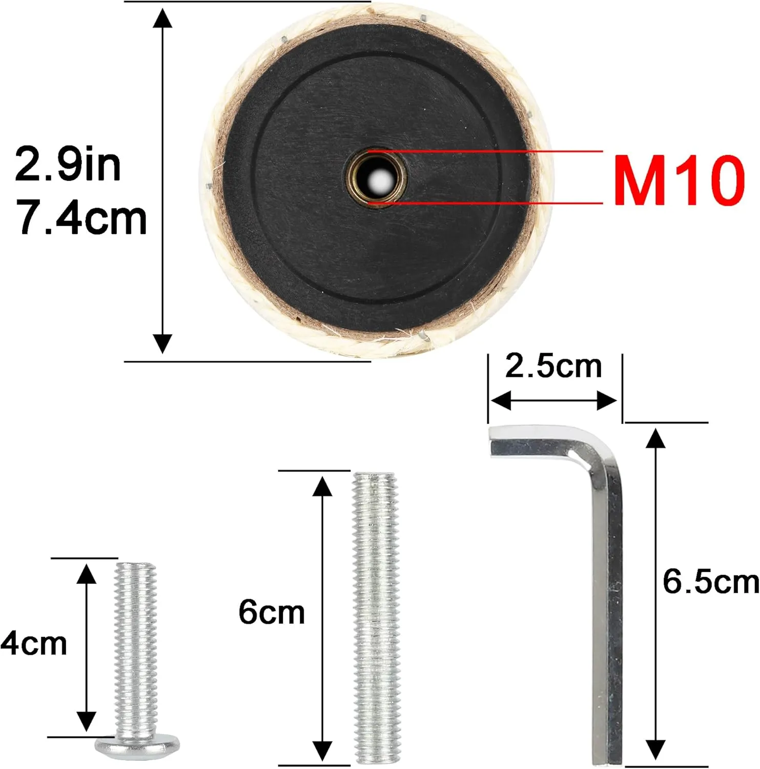 4 PCS 7.4cm 2.91in Diameter Cat Scratching Post Replacement Sisal Pole (45cm/17.72in, M10)