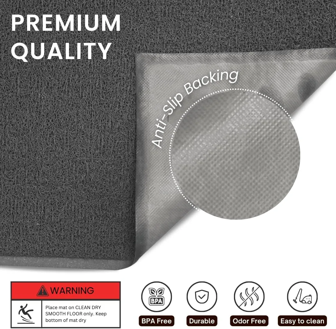 Andalus Small Cat Litter Mat, Pack of 1 - Waterproof, Non-Slip & Easy to Clean Cat Litter Box Mat for Extra Efficient Pet Litter-Trapping, Grey (15.75 X 11.75)