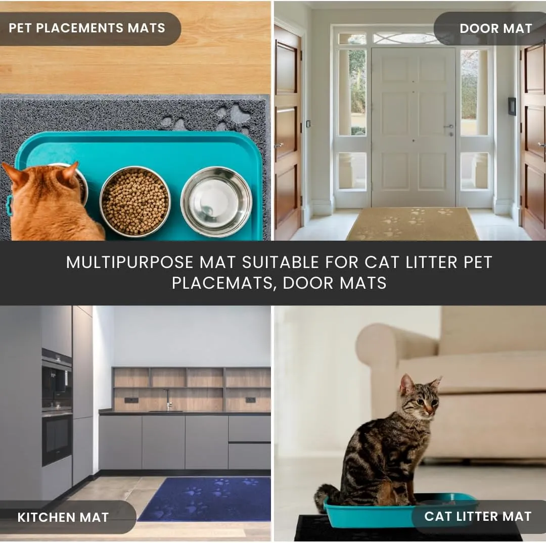 Andalus Small Cat Litter Mat, Pack of 1 - Waterproof, Non-Slip & Easy to Clean Cat Litter Box Mat for Extra Efficient Pet Litter-Trapping, Grey (15.75 X 11.75)