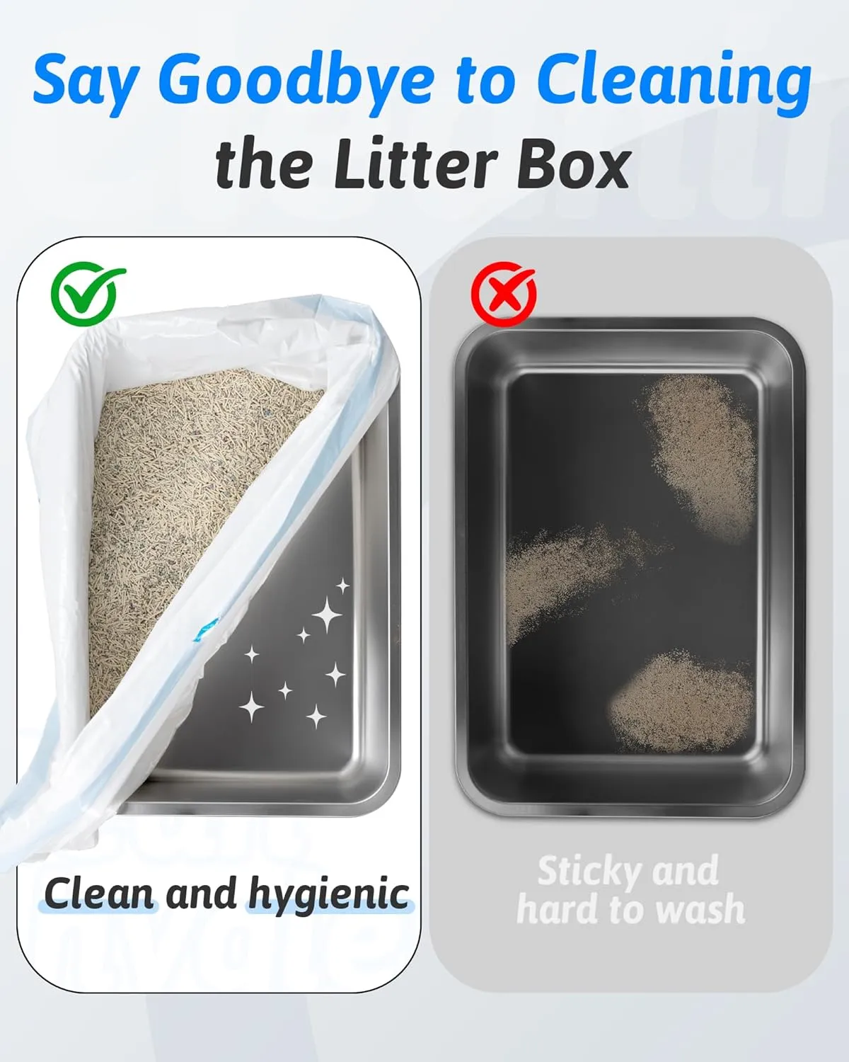 ANWA Cat Litter Box Liners: 36" x 18" Large Cat Litter Box Bags, 2 Mils Extra Thick, Durable & Tear-Resistant, 30 Count