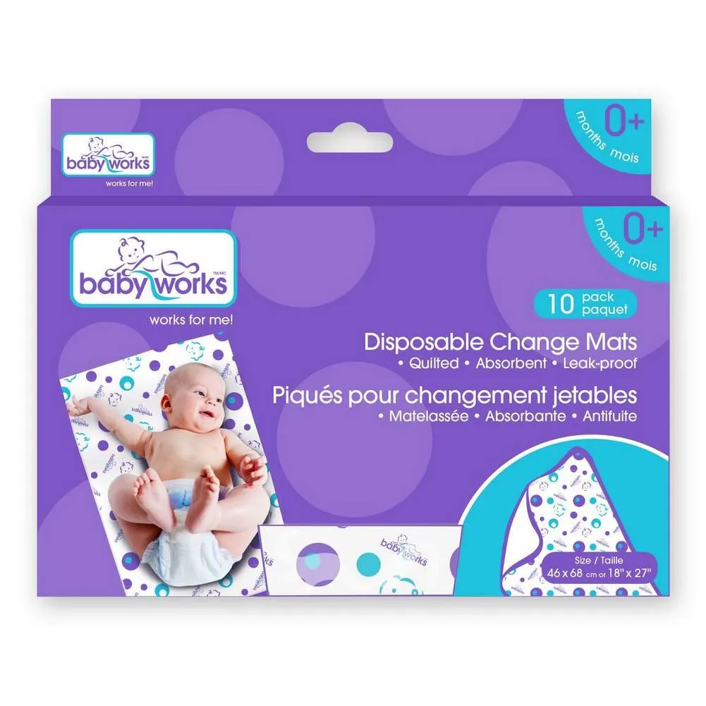 Baby Works Disposable Change Mats - 10pk