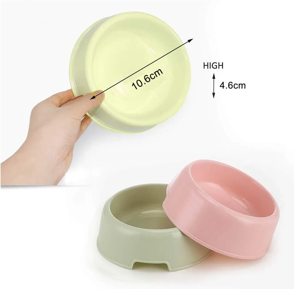 BOCHO Plastic Dog Bowls,Food Dishes & Water Bowl for Dogs, Cats or Other Small Animals-Color Set (Candy Colors, Small)