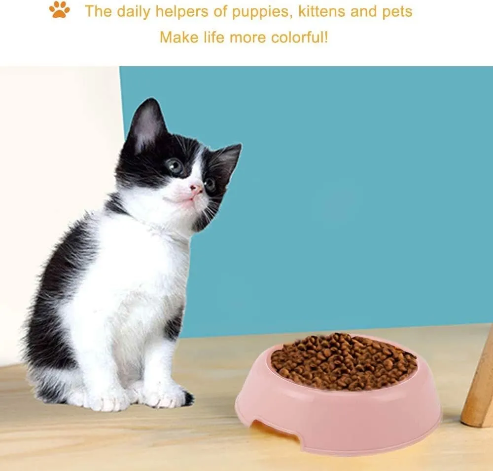 BOCHO Plastic Dog Bowls,Food Dishes & Water Bowl for Dogs, Cats or Other Small Animals-Color Set (Candy Colors, Small)