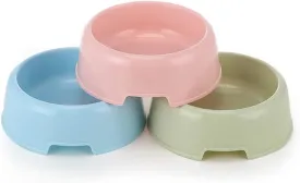 BOCHO Plastic Dog Bowls,Food Dishes & Water Bowl for Dogs, Cats or Other Small Animals-Color Set (Candy Colors, Small)