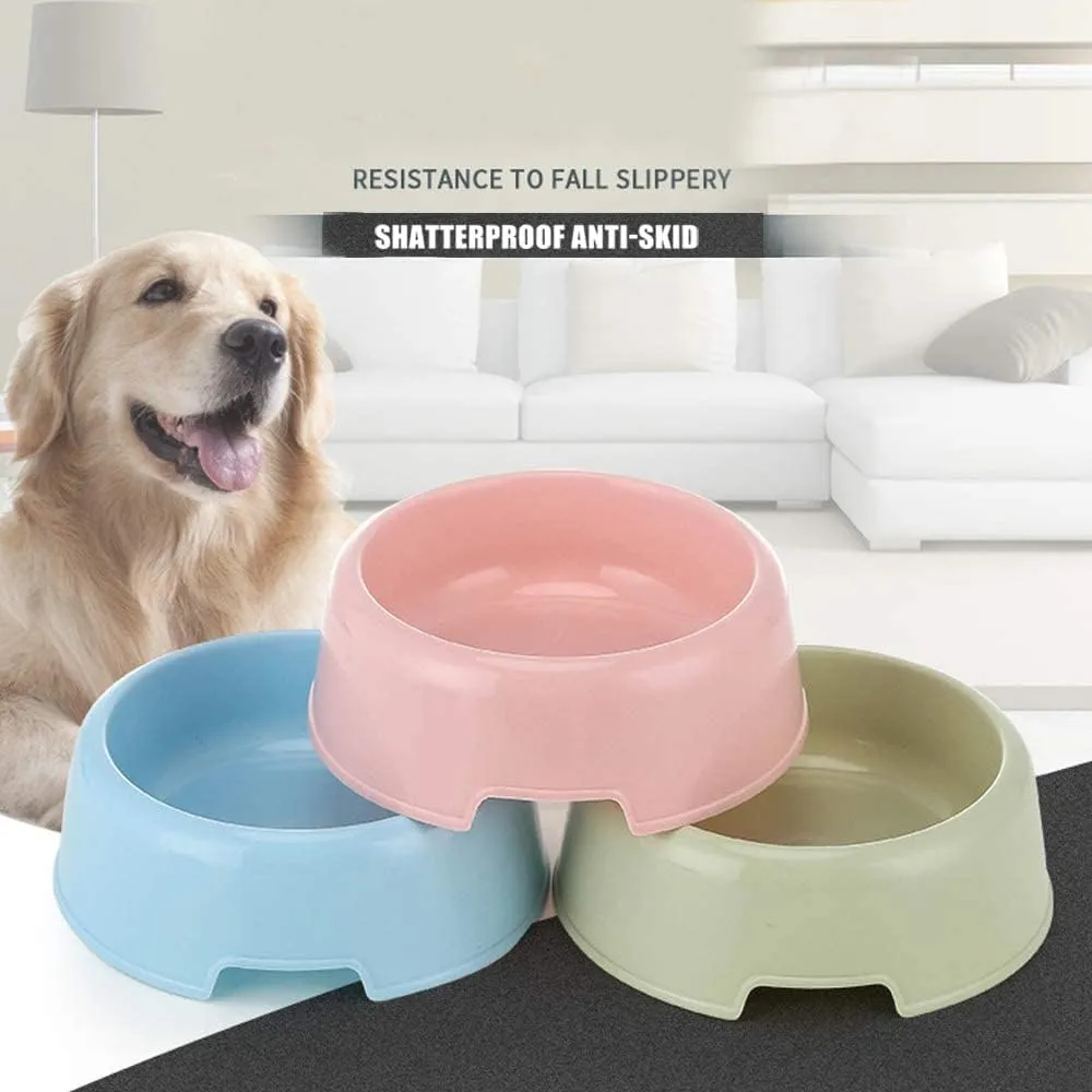 BOCHO Plastic Dog Bowls,Food Dishes & Water Bowl for Dogs, Cats or Other Small Animals-Color Set (Candy Colors, Small)