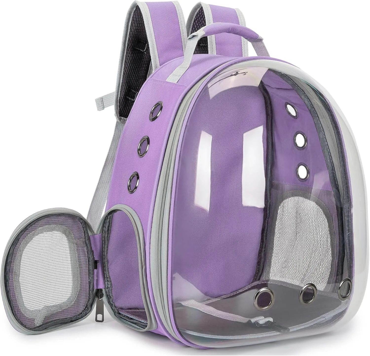 Cat Bubble Backpack Carrier for Small Medium Dogs Cats Carrying Bag, Airline Approved Pet Travel Carrying Bag Dog Hiking Walking Outdoor Backpack (Purple)