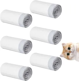 Cat Litter Box Liners,120 Packs Drawstring Cat Litter Bags for Litter Rob-ot Waste Bags Litter Box Trash Bags Automatic Self Cleaning Cats Litters Box Bags,26"X15.6"