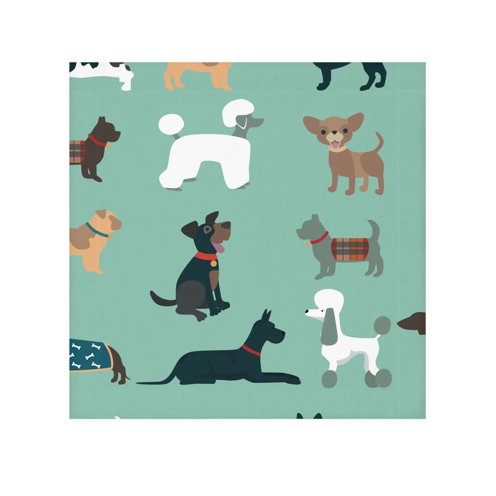 Cute Dog Pattern Face Towel - Pet Lover Gift, Dog Mom Towel, Bathroom Decor, Fun