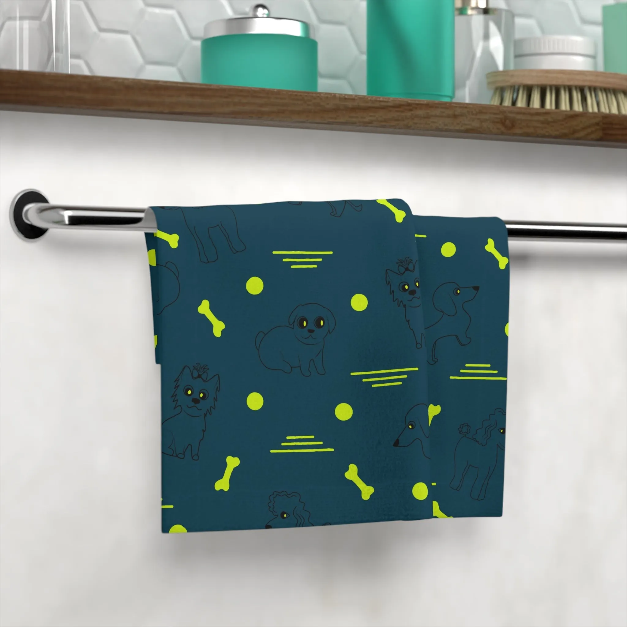 Cute Dog Pattern Face Towel, Pet Lover Gift, Spa Towel, Bath Accessories,
