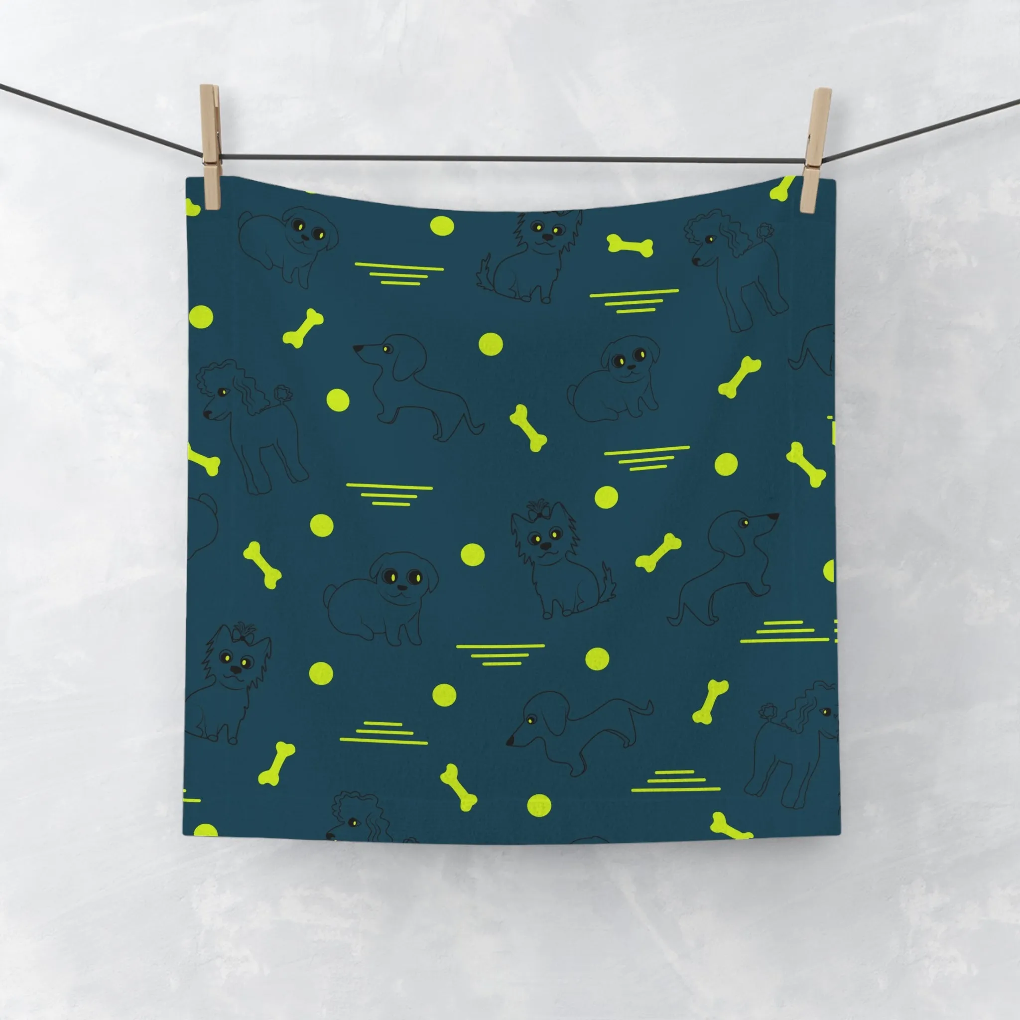 Cute Dog Pattern Face Towel, Pet Lover Gift, Spa Towel, Bath Accessories,