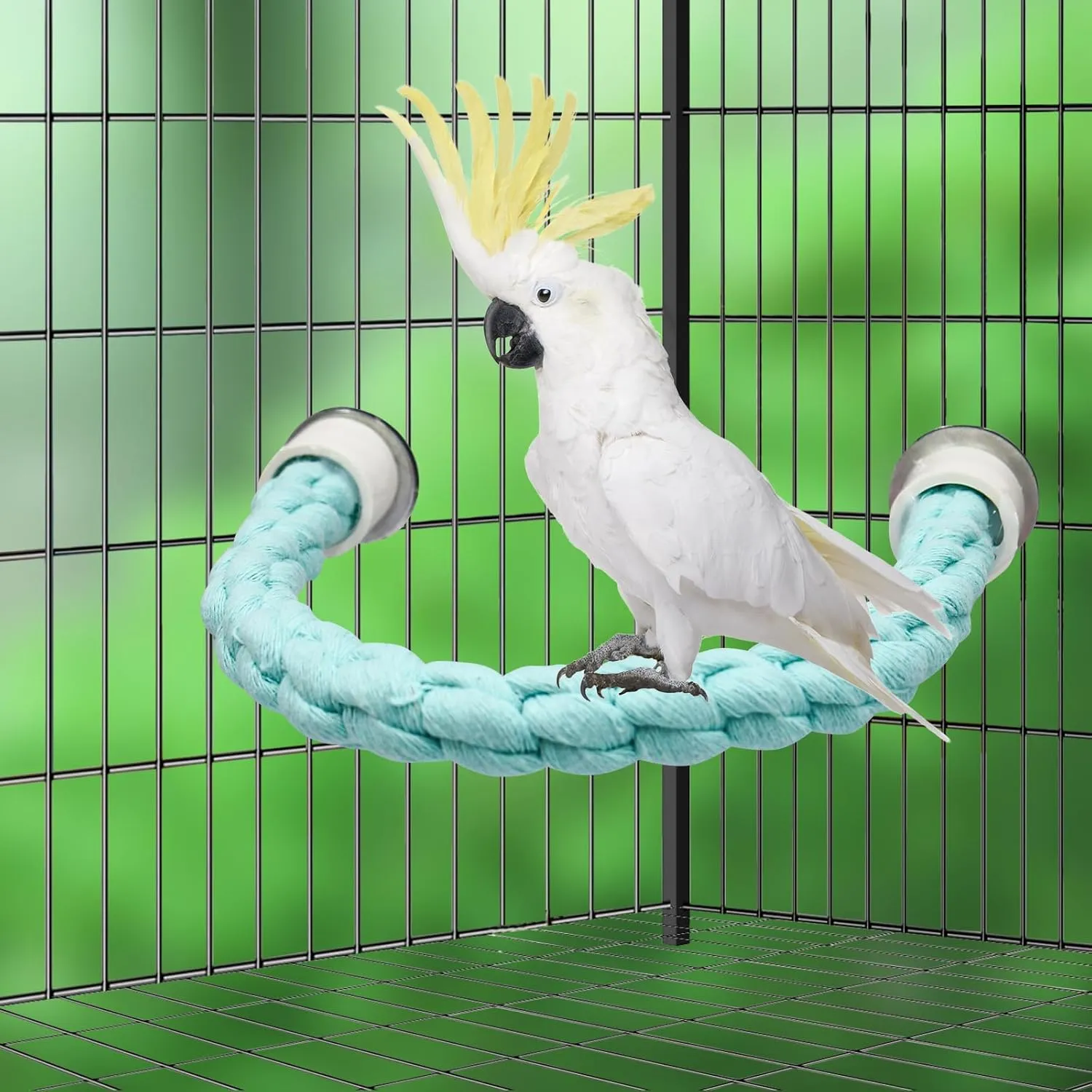 Dnoifne Bird Rope Perch, Cotton Bendable Parrot Perch Stand Toy, Bird Standing Climbing Rope, Bird Cage Accessory, Suitable for Small Birds Parrot Parakeet Budgies Cockatiels Lovebirds (22"/55 CM)