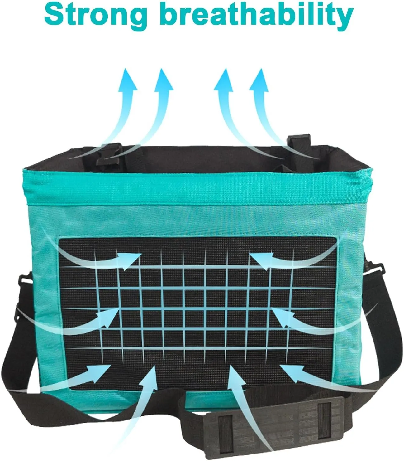 Dog Basket for Bike, Foldable Pet Bicycle Front Carrier Backpack, Removable Bike Basket Dog Cat Rabbit Carrier, Mesh Windows, for Hiking, Biking, Camping(Color:Blue)