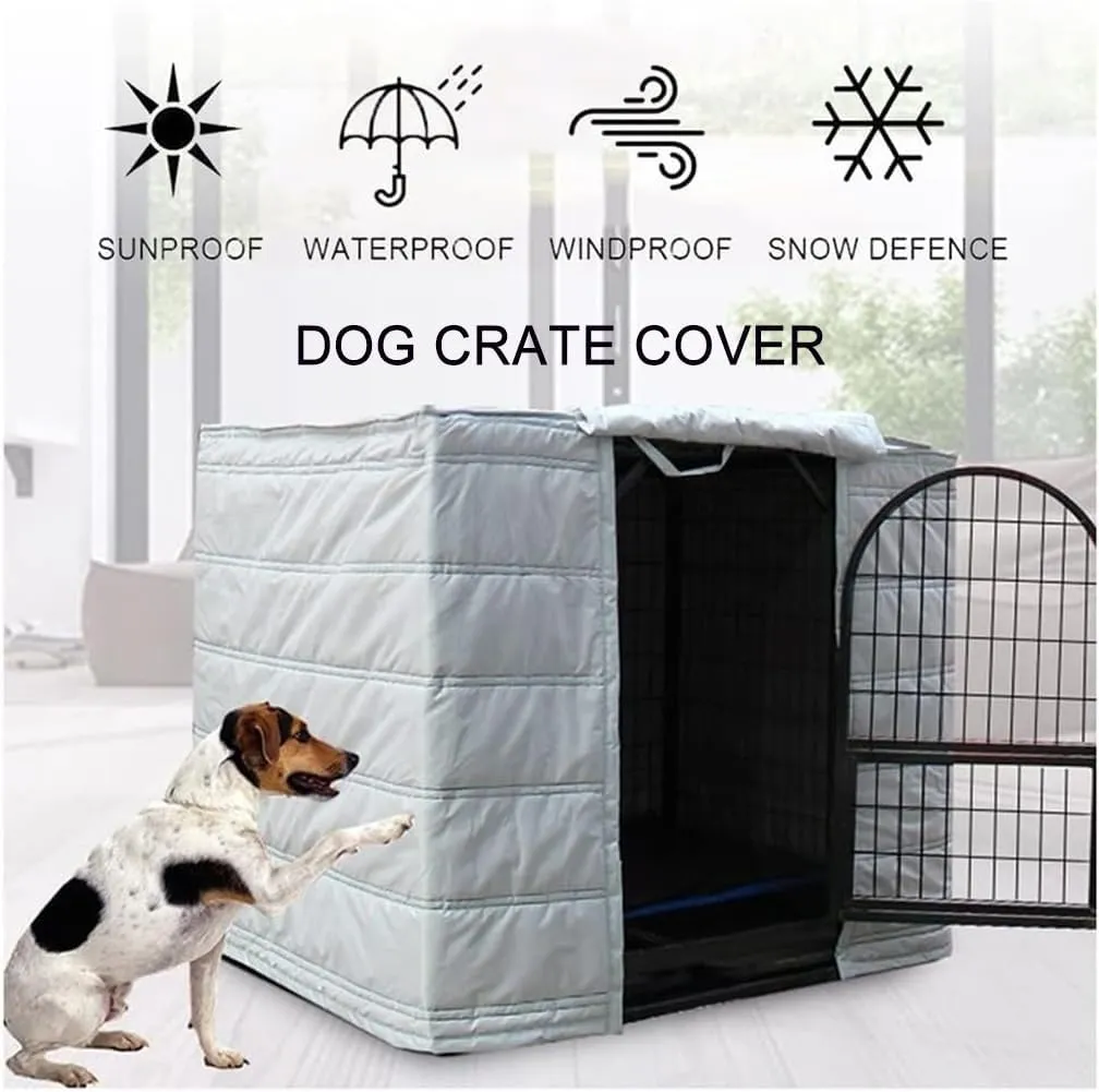 Dog Crate Cover, Waterproof Windproof Insulated Blanket for Pets, Heavy Duty Winter Protection for Outdoor Use, Suitable for Dogs and Cats