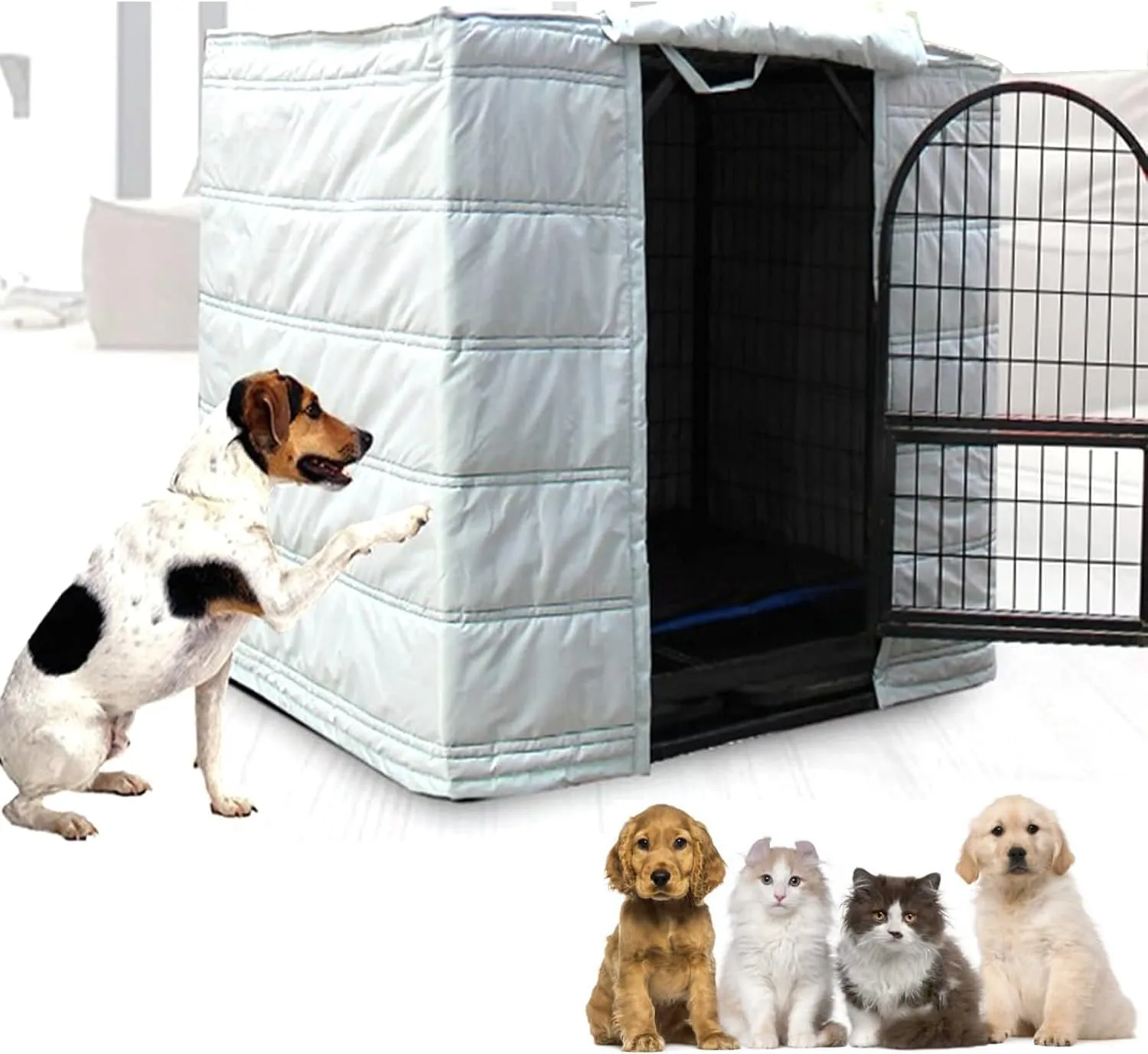 Dog Crate Cover, Waterproof Windproof Insulated Blanket for Pets, Heavy Duty Winter Protection for Outdoor Use, Suitable for Dogs and Cats