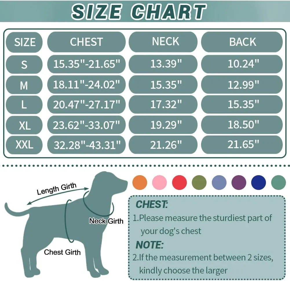 Dog Winter Coat, Fleece Lined, Windproof, Adjustable, Quick Release Buckle, Small to Large, Dark Turquoise