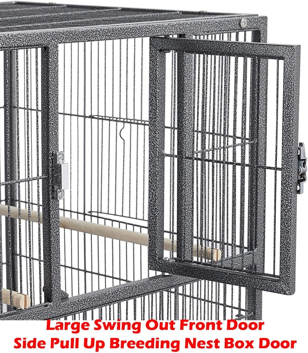 Double Stackable Center Divided Side Nesting Box Doors Breeder Breeding Bird Flight Double Rolling Cage for Aviaries Canaries Cockatiels Lovebirds Finches Budgies Small Parrots