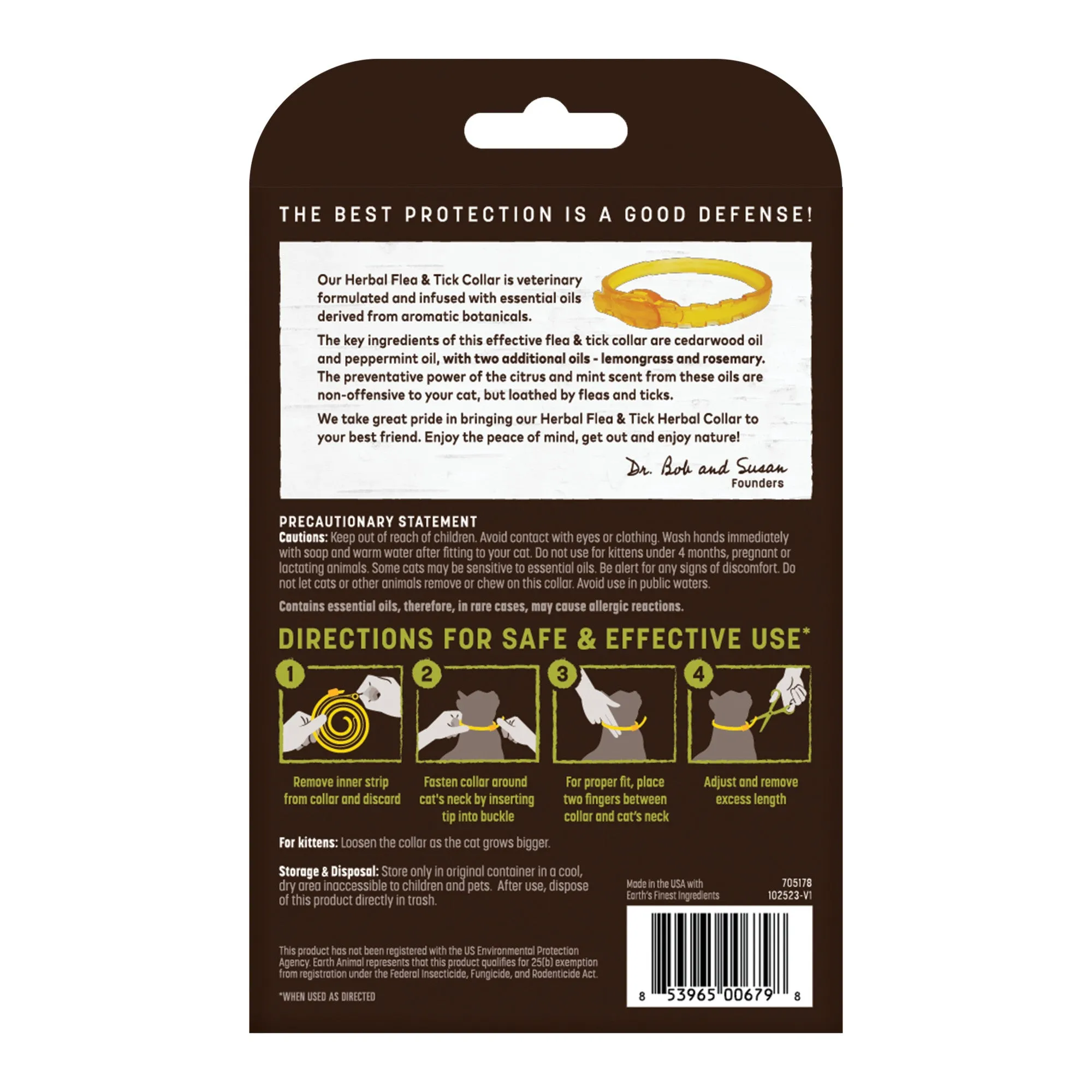 Earth Animal Nature's Protection Flea & Tick Collar for Cats