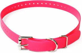 Educator Biothane Dog Collar, Waterproof, Odorproof, Metal Buckle and D Ring, Adjustable for Custom Fit, Cool and Comfortable, for Small, Medium, or Large Dogs, 3/4-Inch, Pink