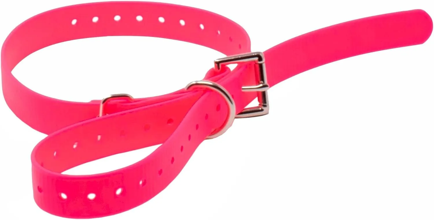 Educator Biothane Dog Collar, Waterproof, Odorproof, Metal Buckle and D Ring, Adjustable for Custom Fit, Cool and Comfortable, for Small, Medium, or Large Dogs, 3/4-Inch, Pink