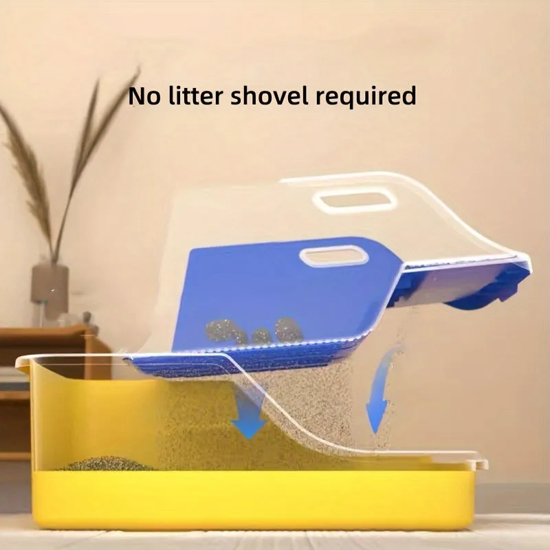 Foldable Semi Auto Cat Litter Box with Sifter Shovel - APS53