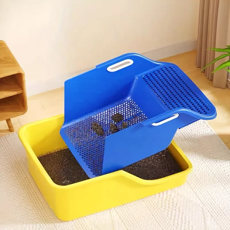 Foldable Semi Auto Cat Litter Box with Sifter Shovel - APS53