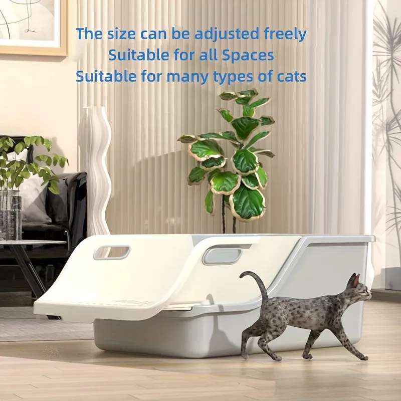 Foldable Semi Auto Cat Litter Box with Sifter Shovel - APS53