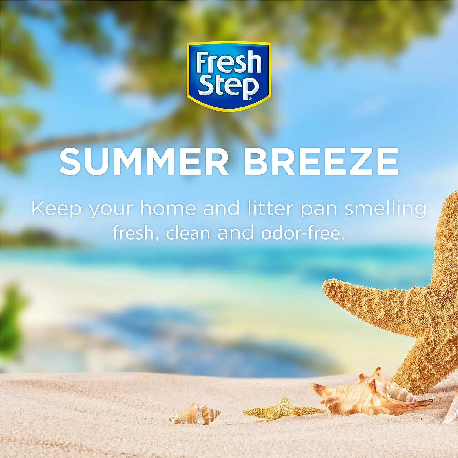 Fresh Step Cat Litter Crystals In summer Breeze Scent | Cat Litter Box Deodorizer which Combats Odors and Neutralizes Smells to Keep Your Home Clean, 15 Ounces, Packaging may vary