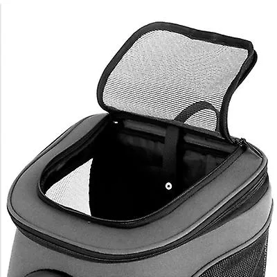 gray outdoor portable large pet space backpack,double shoulder pet breathable bag AZ1639
