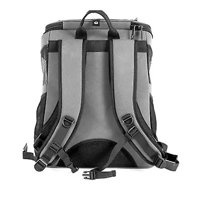 gray outdoor portable large pet space backpack,double shoulder pet breathable bag AZ1639