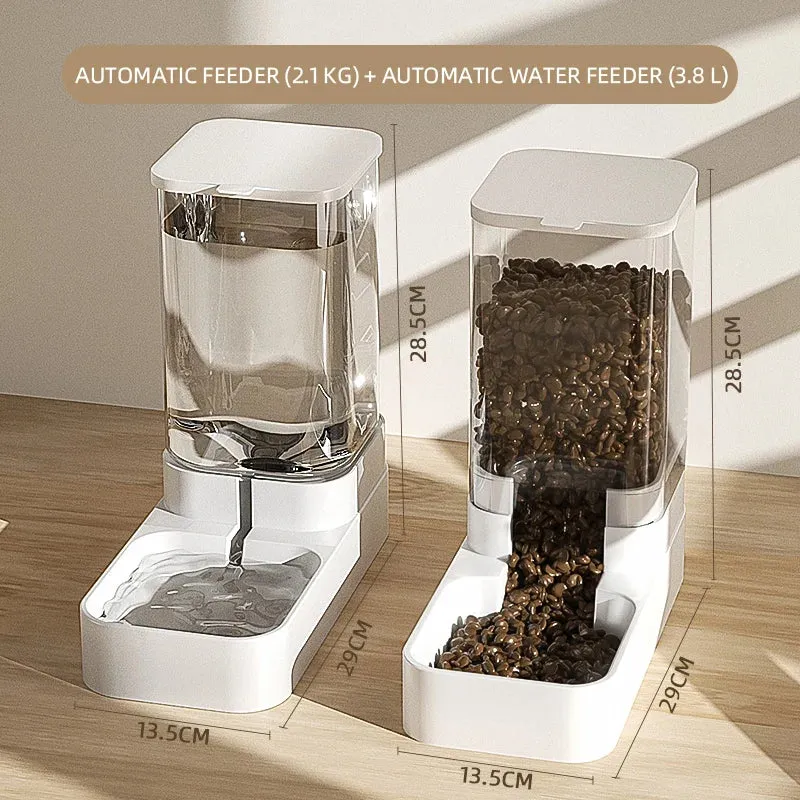 HOOPET Automatic Pet Feeder and Water Bowl – Transparent Food Storage Dispenser for Pets