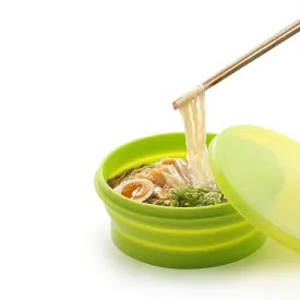 IYYI ME.FAM Silicone Collapsible Bowl with Lid - 800ML Folding Travel Bowl for Camping, Hiking - Heat Resistant
