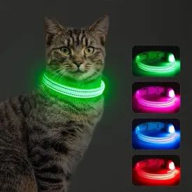 Light Up Dog Collar for Small Dogs - Rechargeable Puppy Collars Glow in The Dark LED Dog Collar Lights for Night WalkingX-Small, Green