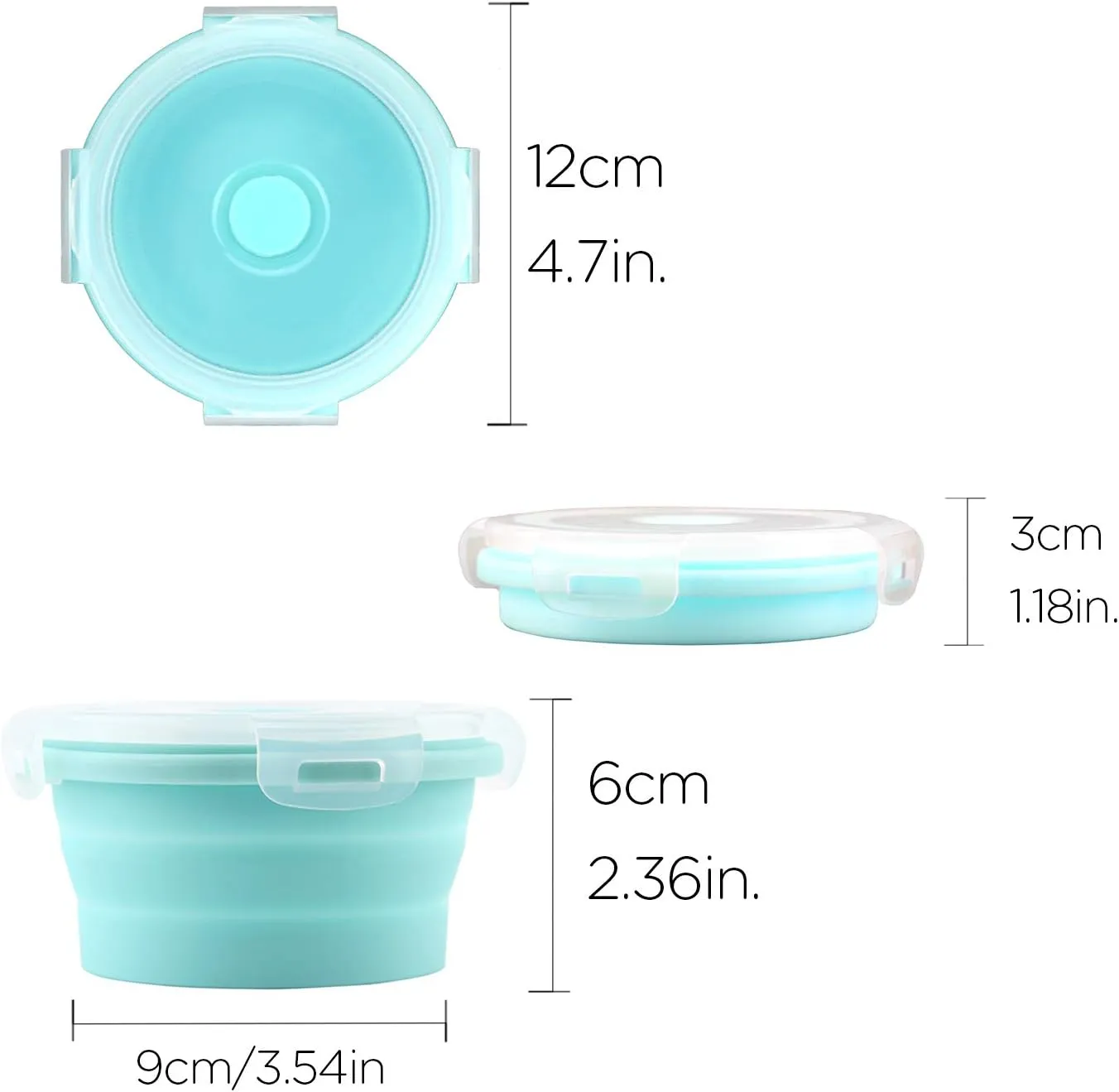 Luter 2 Pieces Collapsible Dog Bowls Silicone Food Water Travel Bowl with Lids Portable Expandable Pet Feeding Watering Cup Dish for Walking Kennels Camping 350ml (12x12x3cm) (Pink & Blue)