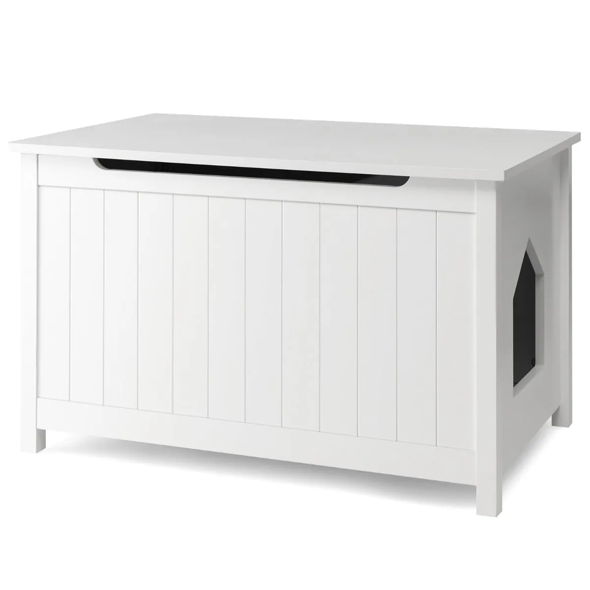 NNECW Large Wooden Cat Litter Box with Top Opening for Pet