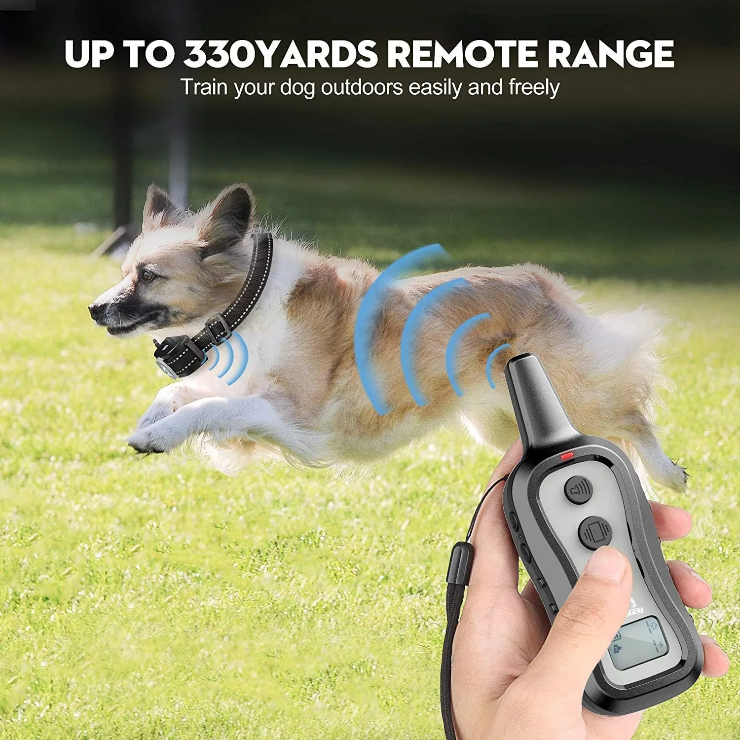 PATPET Dog Training Collar Shock Collar with Remote - 3 Training Modes, Beep, Vibration and Shock, Up to 1000 ft Remote Range, Rainproof for Small Medium Large Dogs