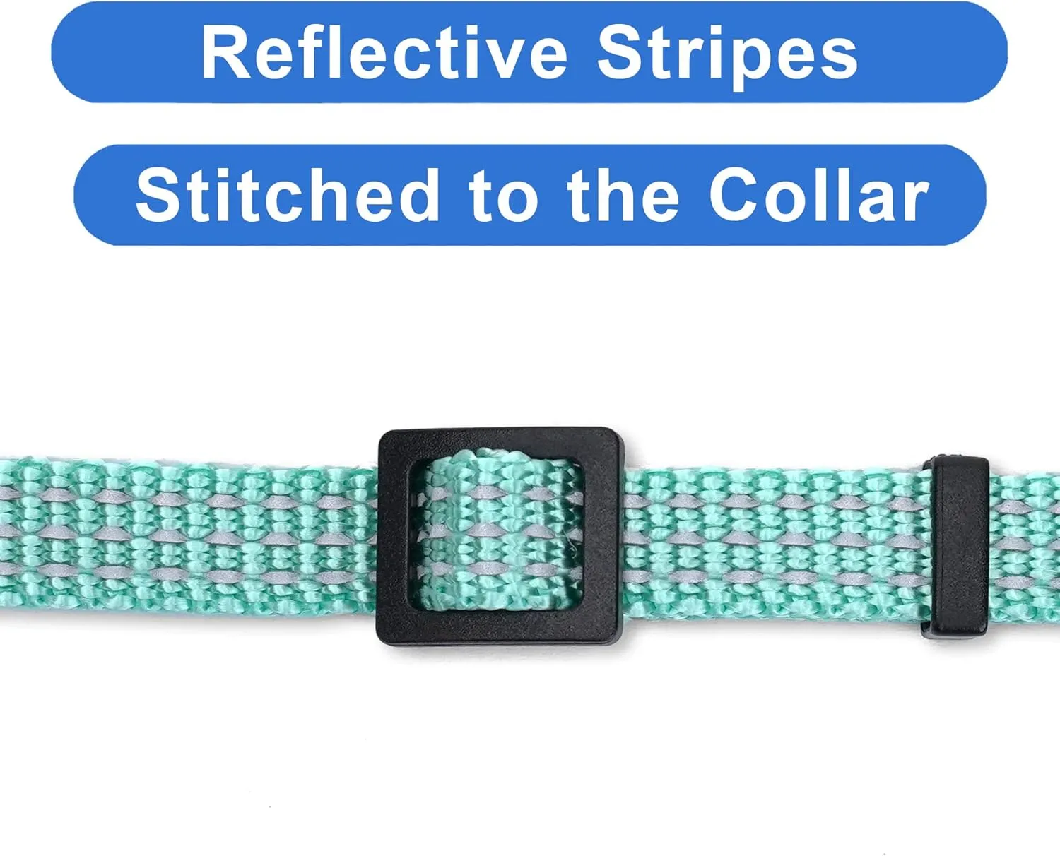 Pawtitas Reflective Cat Collar with Safety Buckle and Removable Bell Cat Collar Kitten Collar Teal Cat Collar