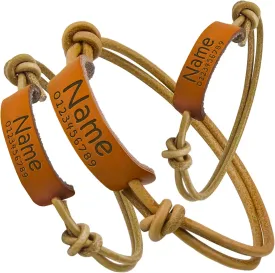 Personalized Leather Cat Collar - Custom ID Tag Collar for Cats & Small Boy Girl Kittens, Added Safety Adjustable & Soft Cute Cat Collars with Pet Name & Phone Number (Medium)