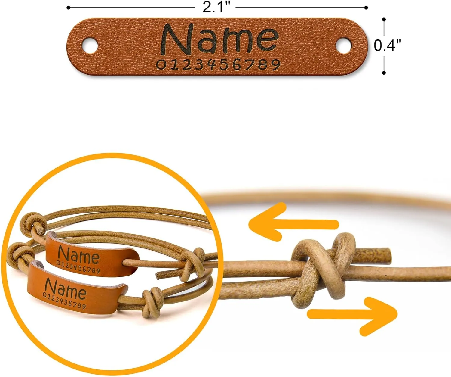 Personalized Leather Cat Collar - Custom ID Tag Collar for Cats & Small Boy Girl Kittens, Added Safety Adjustable & Soft Cute Cat Collars with Pet Name & Phone Number (Medium)
