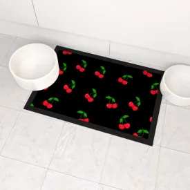 Pet Bowl Mats - Black Cherries