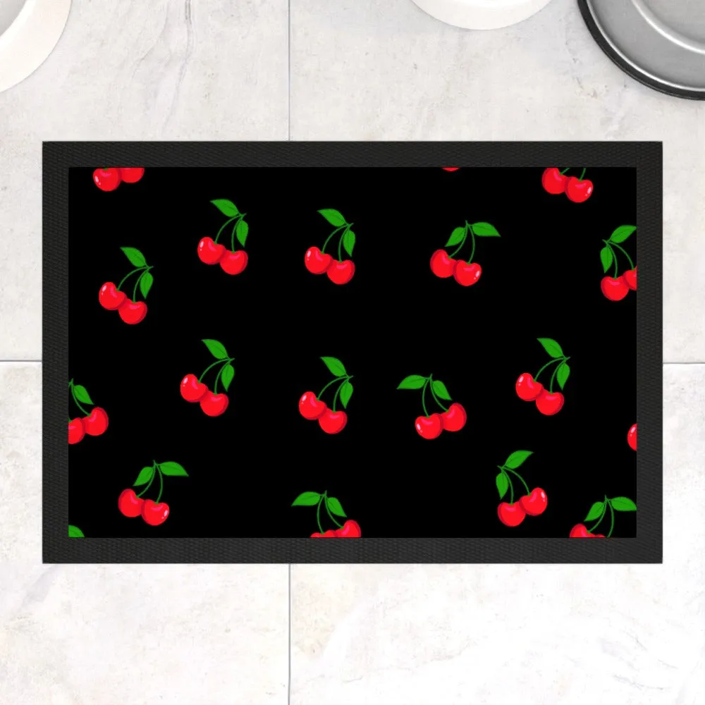 Pet Bowl Mats - Black Cherries