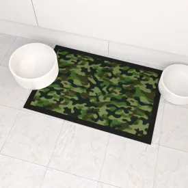 Pet Bowl Mats - Green Camo