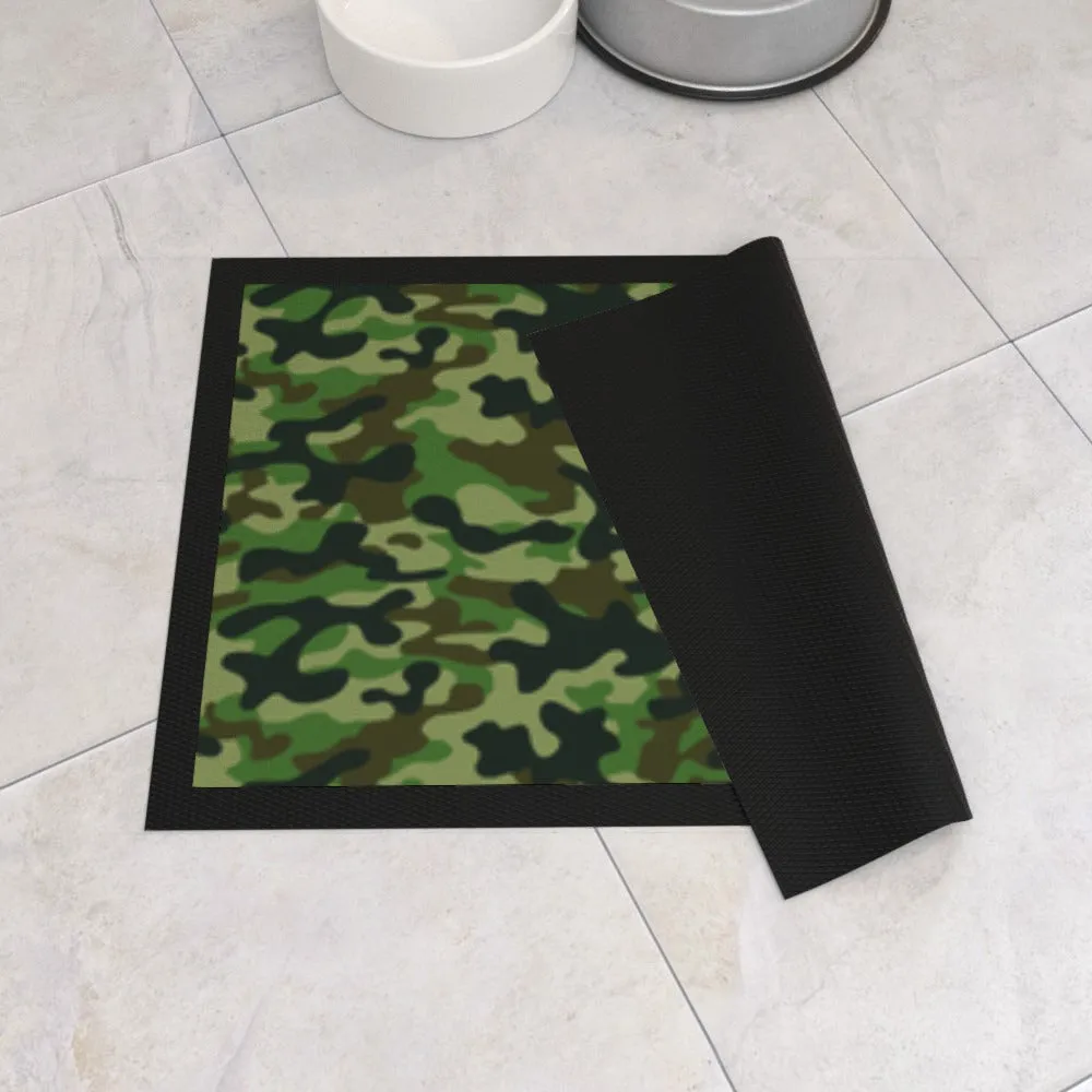 Pet Bowl Mats - Green Camo