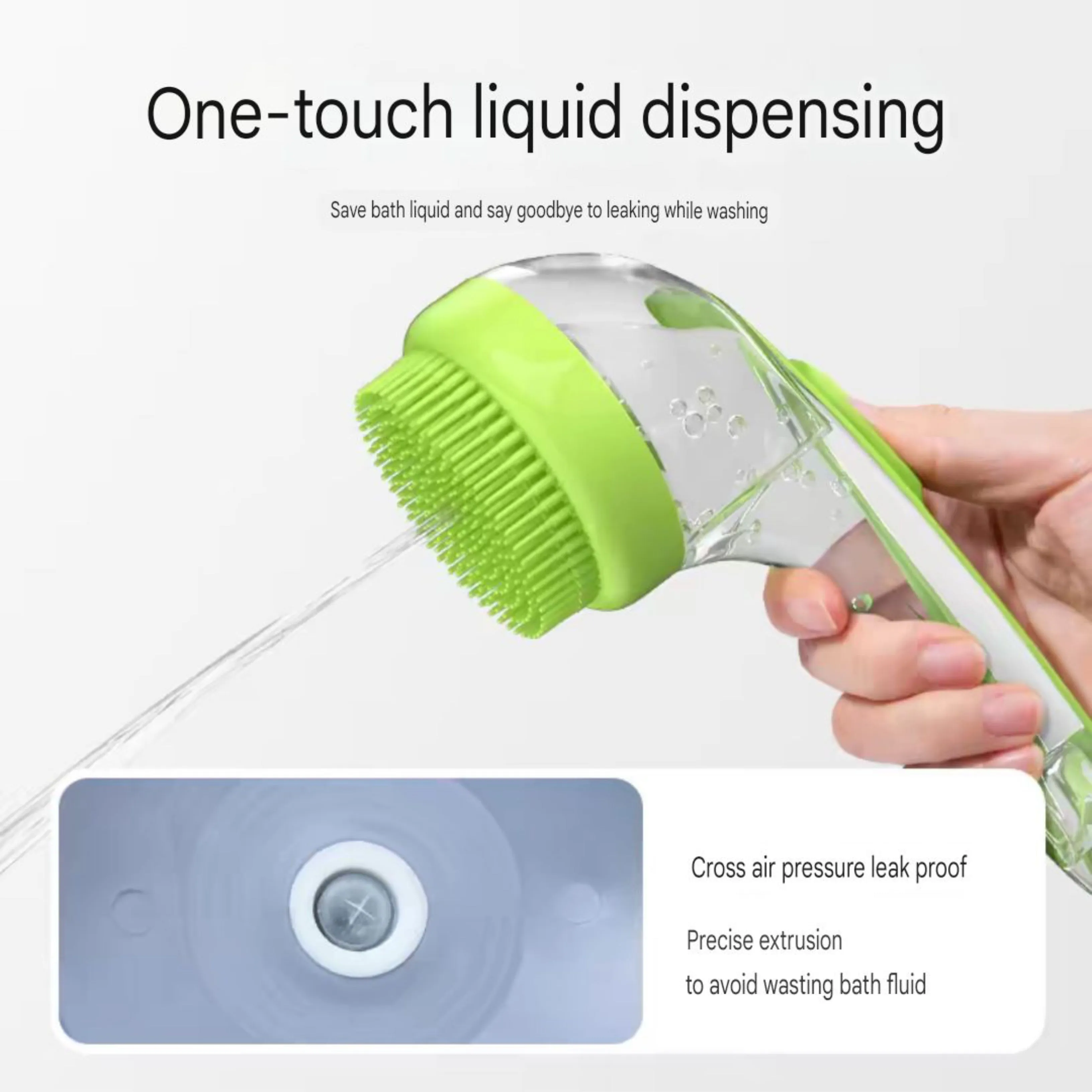 Pet Liquid Long Handle Press Bath Brush