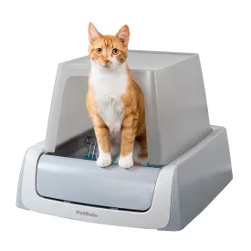 PetSafe ScoopFree Automatic Self Cleaning Covered Cat Litter Box – Includes Disposable Trays with Crystal Litter & Hood - 2ND Generation, Gray