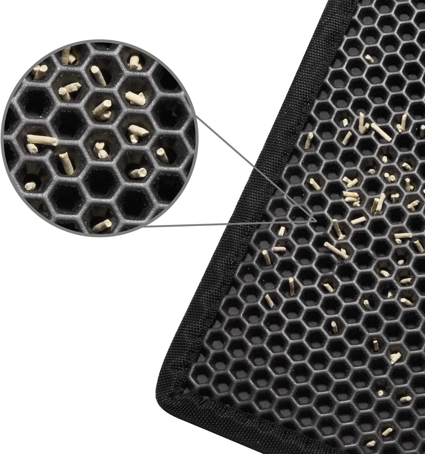 Pieviev Cat Litter Mat Double Layer Waterproof Urine Proof Trapping Mat 1 Pack (Black, 24x15 Inch (Pack of 1))