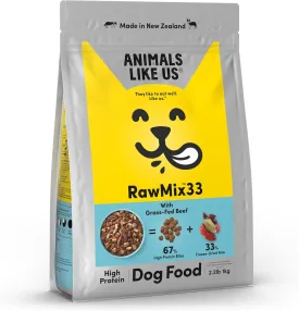 RawMix33 Premium Freeze-Dried Raw Grass-Fed Beef Recipe Dog Food, Protein Rich, Includes Kibble, Non-GMO, No Wheat or Corn, 2.2 lbs