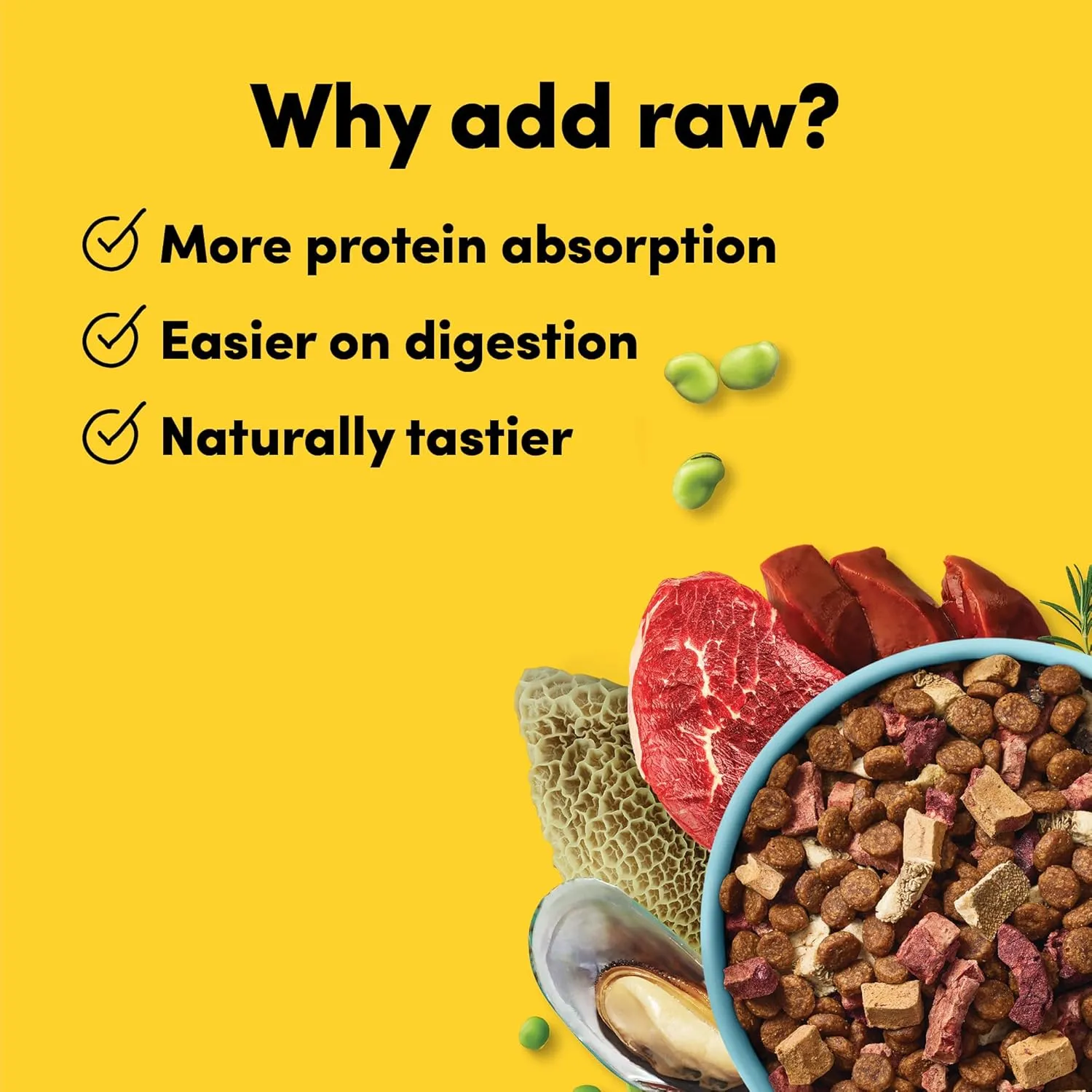 RawMix33 Premium Freeze-Dried Raw Grass-Fed Beef Recipe Dog Food, Protein Rich, Includes Kibble, Non-GMO, No Wheat or Corn, 2.2 lbs