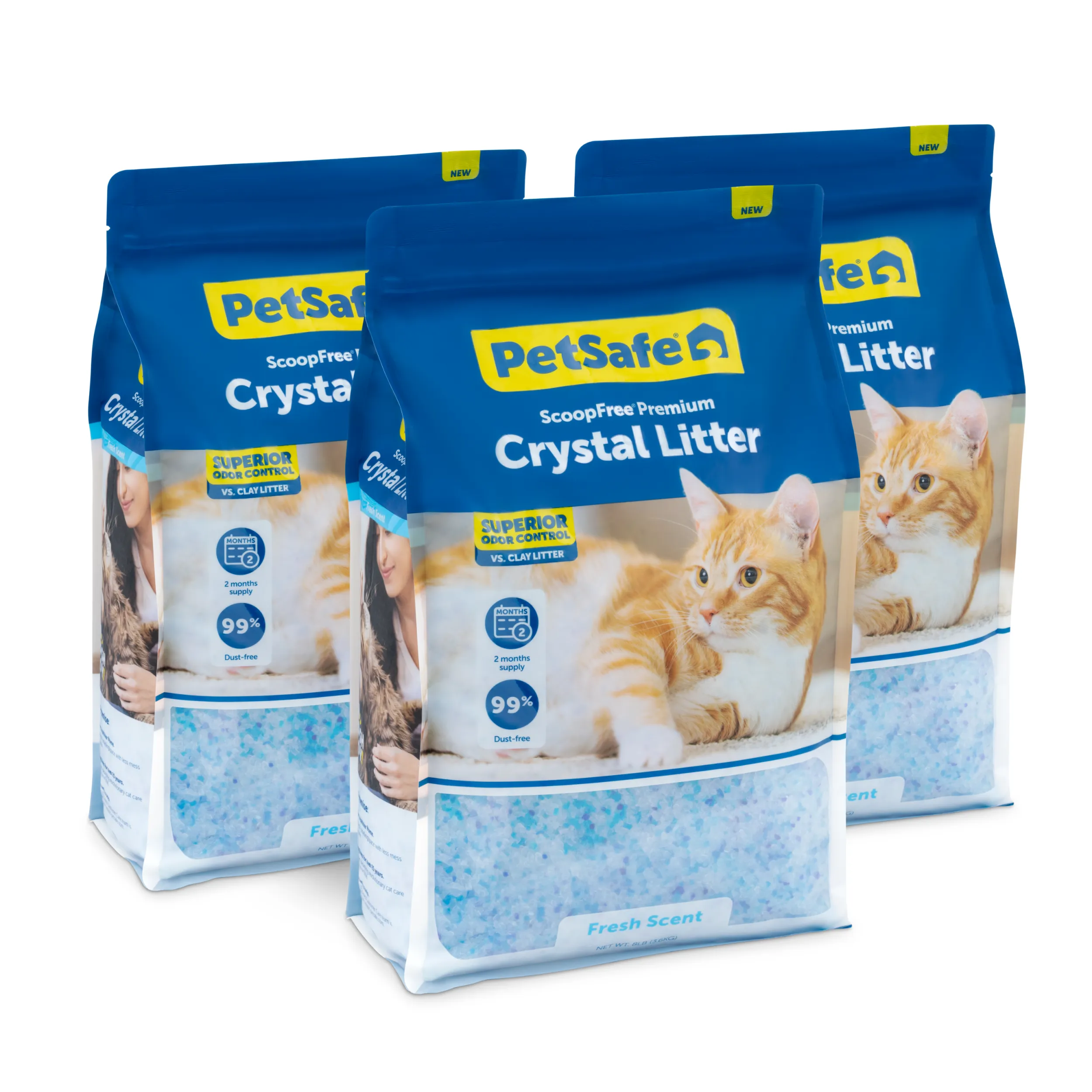 ScoopFree® Premium Crystal Litter 8 lb Bag, Fresh, 3-pack